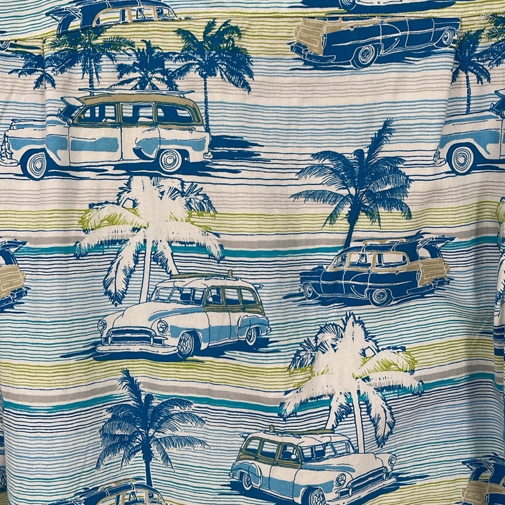Newport Blue Tropical Shirt Men's Official GM Woody Wagon XL EUC VTG Cars Dad - Picture 3 of 7